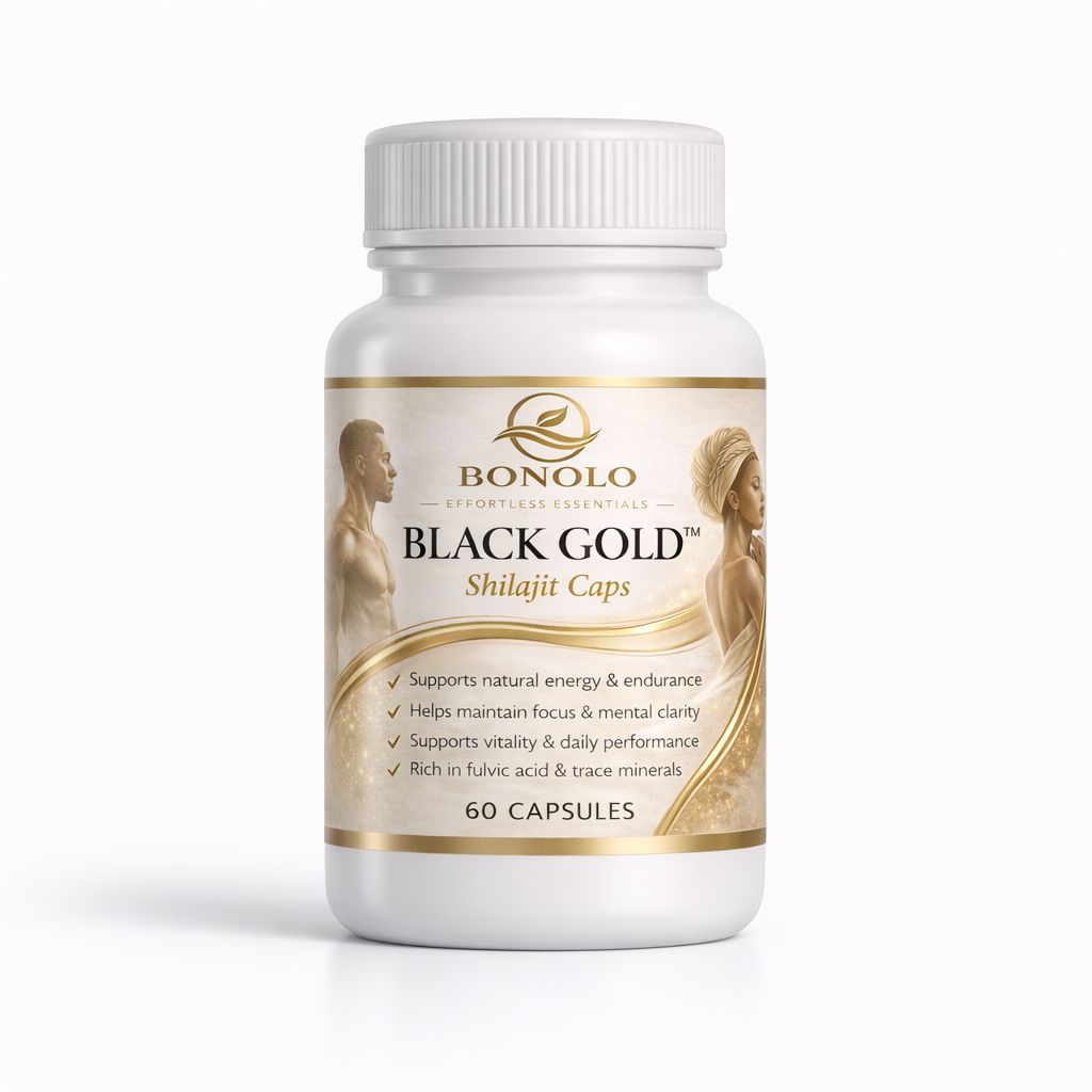 Bonolo Black Gold Shilajit Capsules – Natural Energy & Fulvic Acid Supplement South Africa
